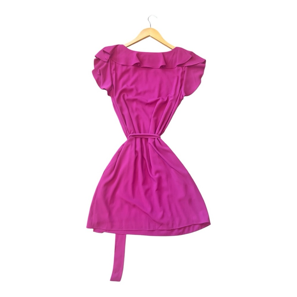 Chic Magenta Ruffle Dress - Picture 3 of 8